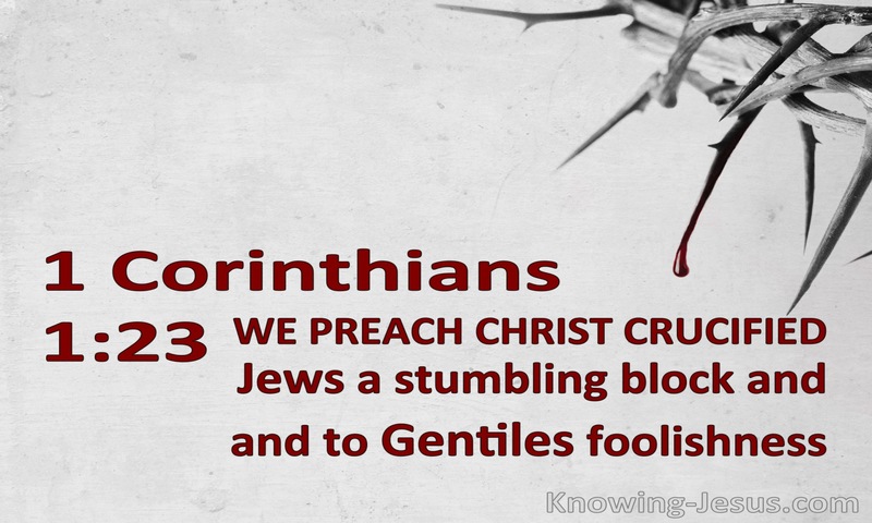 1 Corinthians 1:23 We Preach Christ Crucified (gray)